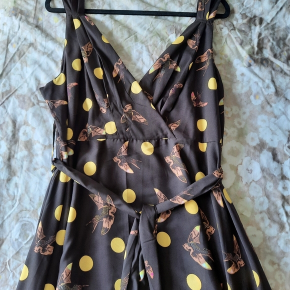 Bird and Polka Dot Print Plus Size Dress by Diya NWOT - Picture 13 of 13